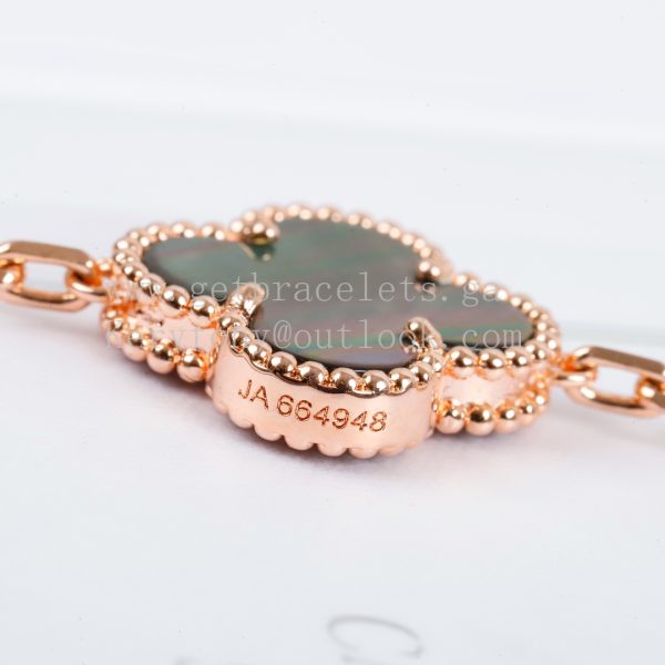 Van Cleef Arpels Magic Alhambra Bracelet 5 Motifs Gray Mother-of-pearl Rose Gold