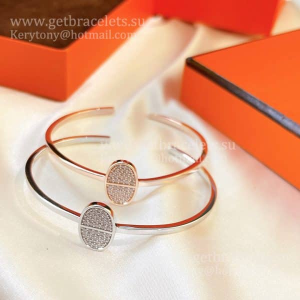 Hermes Chaine D’Ancre Verso Bracelet With Diamonds Rose Gold/Whtie Gold 2021 Best Price