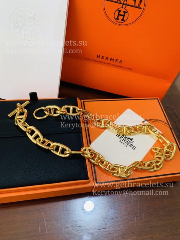 Women’s Best Price Hermes Chaine D’Ancre Necklace Large Yellow Gold/White Gold