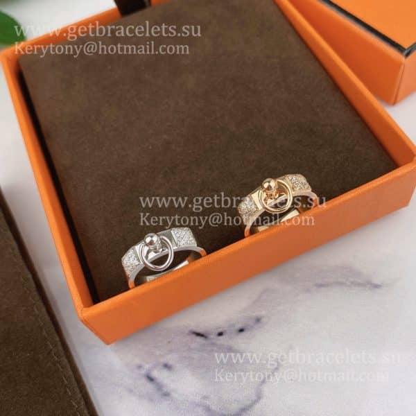 Hermes Collier de Chien Ring With Diamonds Yellow Gold/Rose Gold US Sale Women Jewelry