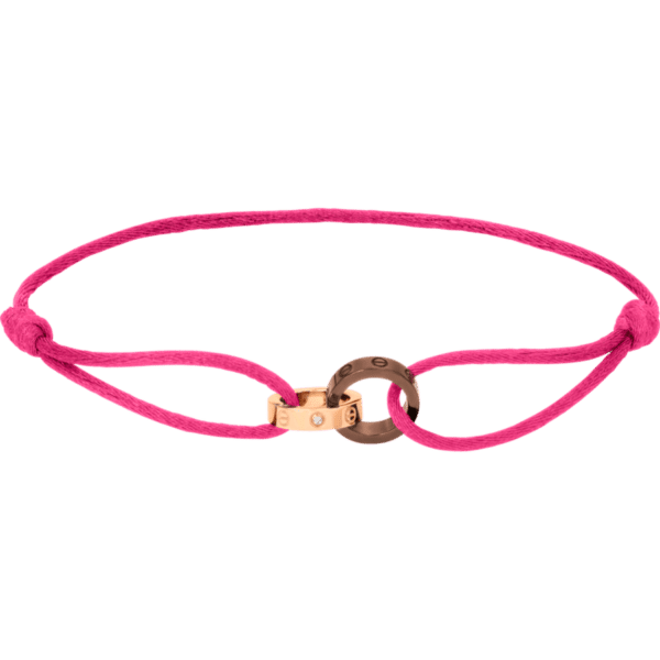 Replica Cariter Love Bracelet Double Ring Pink Gold and Brown Ceramic B6040100