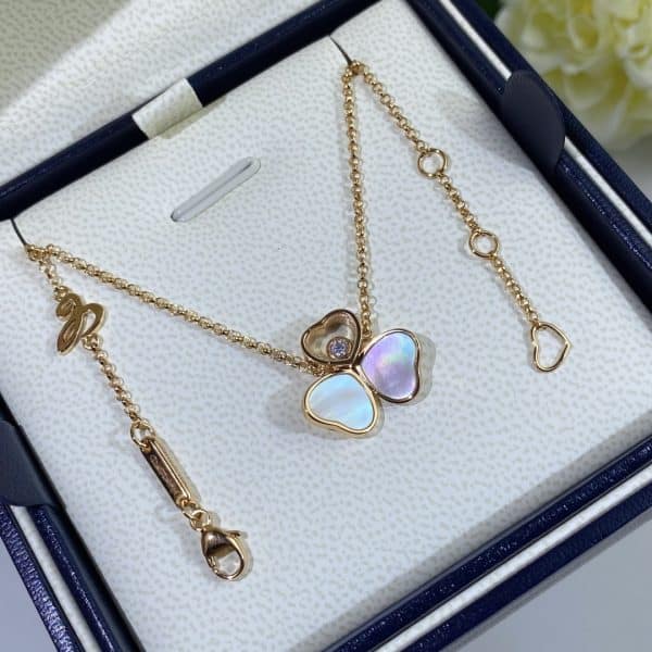 Chopard Happy Hearts Wings Necklace Ethical Rose Gold Diamond