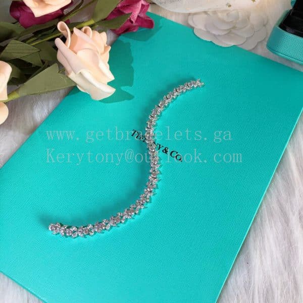Tiffany Narrow Alternating Bracelet White Gold With Diamonds