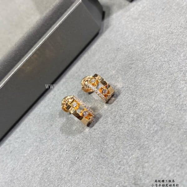 Messika Move Romane Mini Hoops Diamond Earrings Rose Gold/White Gold