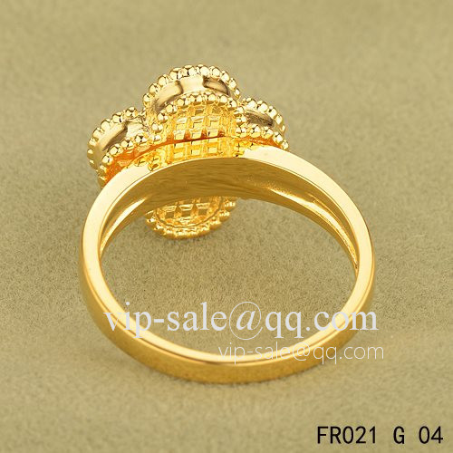 Premium replica Van Cleef Vintage Alhambra Ring In Yellow Gold With Carnelian