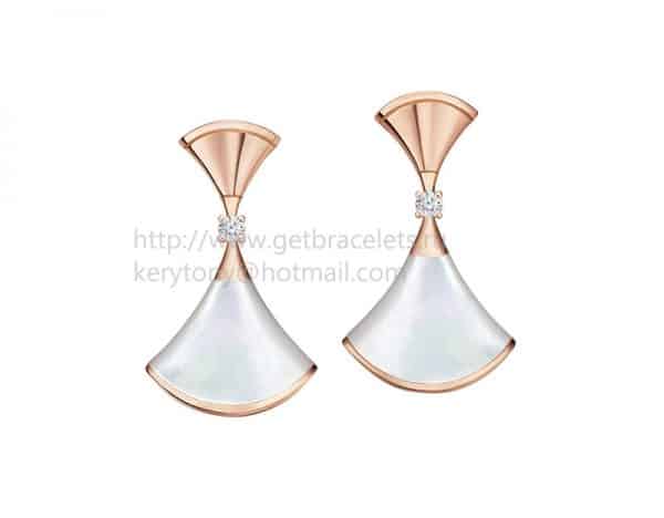 DIVAS’ Dream Earrings Rose Gold with Mother of Pearl and Diamonds