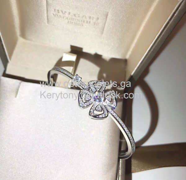 Fiorever Bracelet White Gold with Pave Diamonds NEW replica