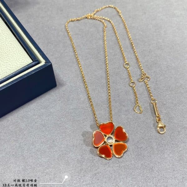 Chopard Happy Flowers Pendant Ethical Rose and Red and Mother-of-Pearl