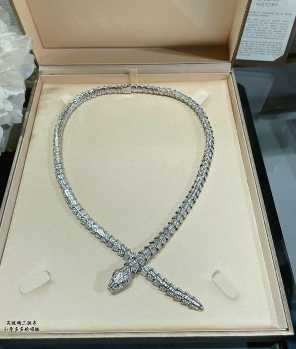 Serpenti Small Diamond Necklace White Gold with Diamonds
