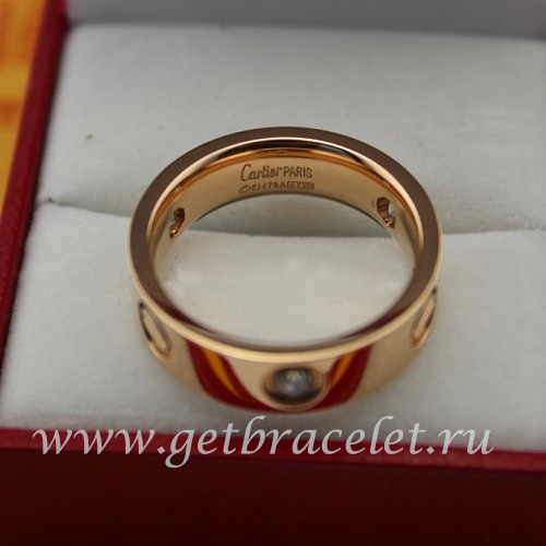 Cheap Cartier Love Ring Pink Gold With 3 Diamonds B4087500