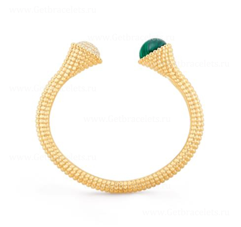 Replica Van Cleef Arpels Perlee Couleurs Bracelet Yellow Gold with Diamond Malachite