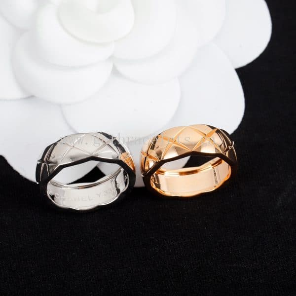COCO Crush Ring Quilted Motif Mini Version Rose Gold/White Gold/Yellow Gold