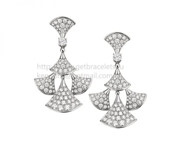 DIVAS’ Dream White Gold Earrings with Pave Diamonds