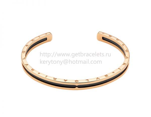 B.zero1 Rose Gold Cuff Bracelet and with Black Cermet