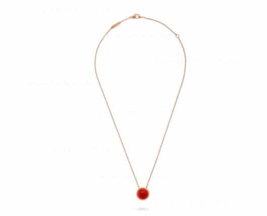 Replica Van Cleef Arpels Perlee Couleurs Pendant Rose Gold Carnelian