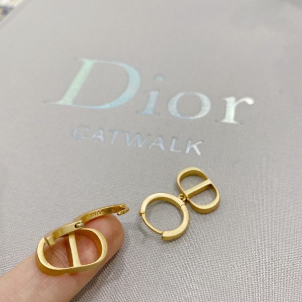Replica Christian Dior Yellow Gold Plated Classic Petit CD Logo Pendant Females Hoop Earrings High End Jewellery For Sale