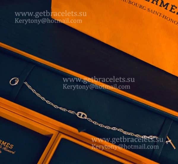 Hermes New Farandole Bracelet White Gold/Pink Gold Economy Premium replica