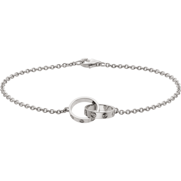 Replica Cariter Love Bracelet White Gold Double Ring B6027200