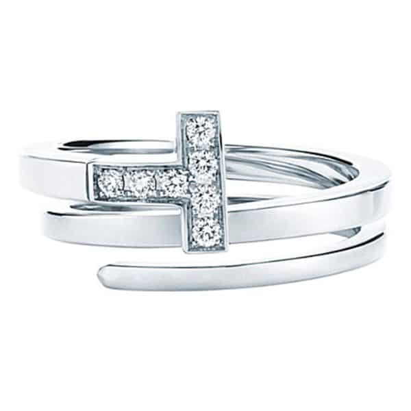 Tiffany T Sterling Silver Wrap Ring Round Diamonds Promotion Replica GRP08870