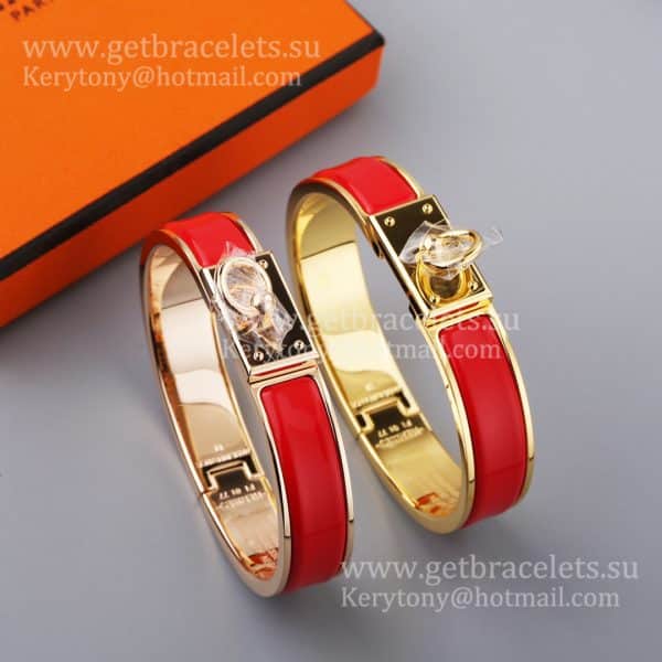 Hermes Clic Anneau Narrow Bracelet in Plain Enamel with Plated Hardware Yellow Gold/Rose Gold/White Gold Best Gift Girls