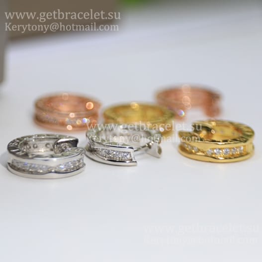 B.zero1 Small Rose Gold and Pave Diamond Hoop Earrings