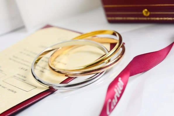 Premium replica Cartier Trinity Bracelet White Gold/Yellow God/Rose Gold B6013302 In UK Replica