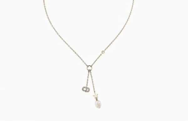 2018 Hot Selling Dior Shiny-D White Cultured Pearl-CD Logo Pendant Ladies Yellow Gold Luxury Crystal Necklace N0858SYDCY_D301