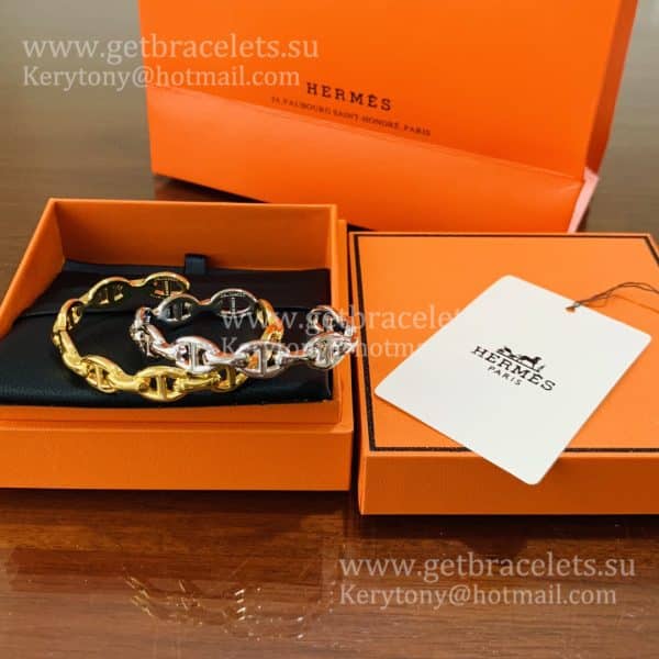 Hermes Chaine D’Ancre Enchainee Bracelet In Sliver/Yellow Gold For Girls