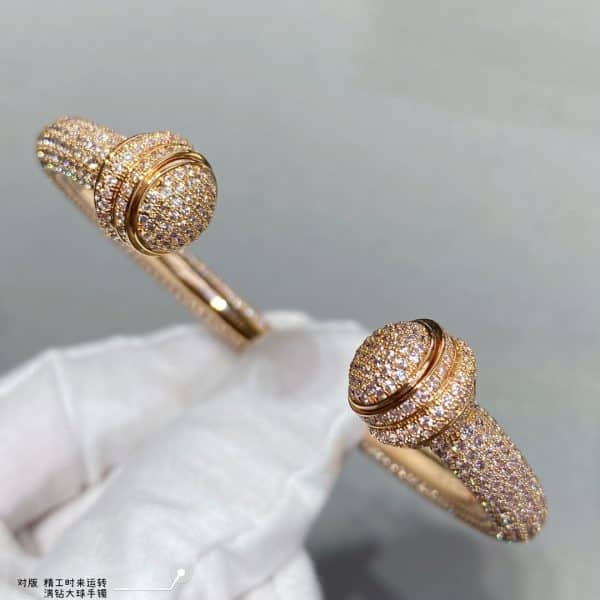 Piaget Possession Open Bangle Bracelet With Pave Diamonds Rose Gold/White Gold