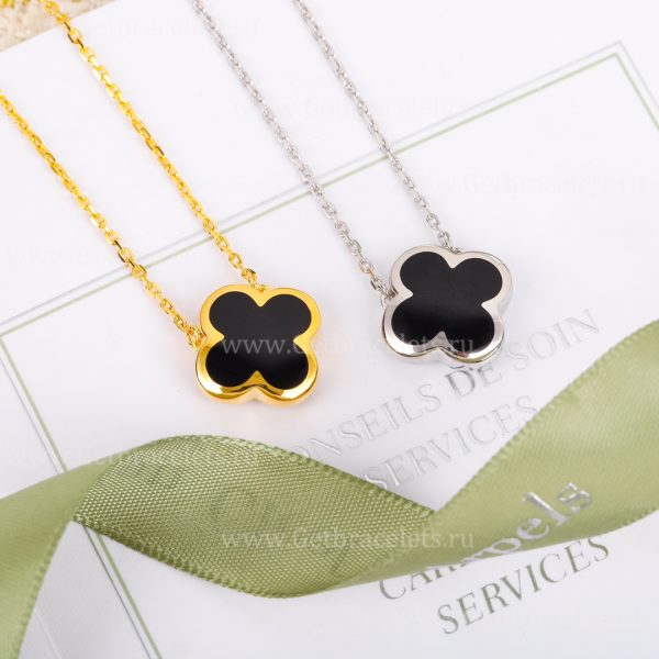 Replica Van Cleef Arpels Pure Alhambra Pendant Yellow Gold With Onyx