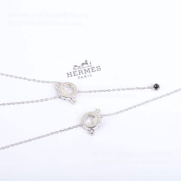 Hermes Finesse Bracelet in White Gold and Black Spinel Gemstones For Sale Online