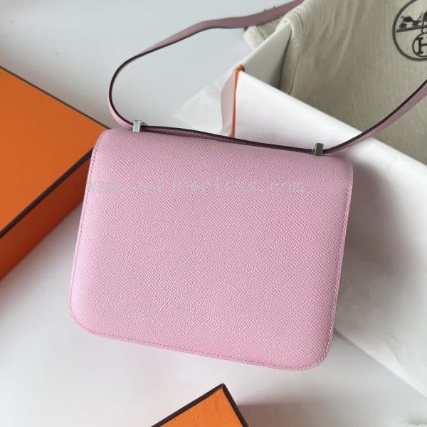 Handmade Hermes Constance 18cm In Epsom Calfskin Pink With Silver