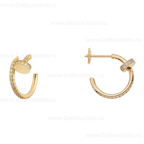 Replica Cartier Juste Un Clou Small Earring Yellow Gold Wiht Diamonds B8301430