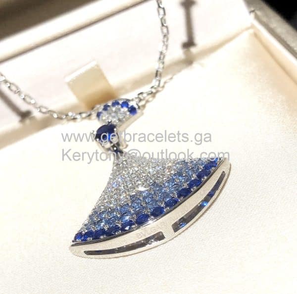 Divas Dream Necklace Blue Sapphires and White Gold Copy