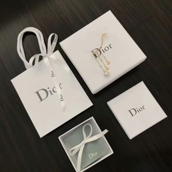 2018 Dior Perles De D??sir Ladies Yellow Gold Long Drop Single Detachable Earring in Three Pendants (Pearl +Star + Clover )E0863PDSFW_D301