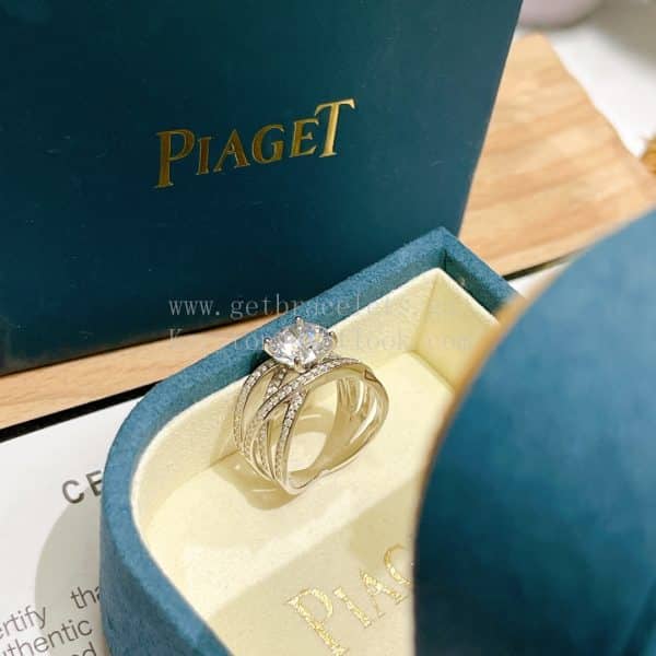 Piaget Limelight Jazz Party Ring White Gold With Pave Diamonds