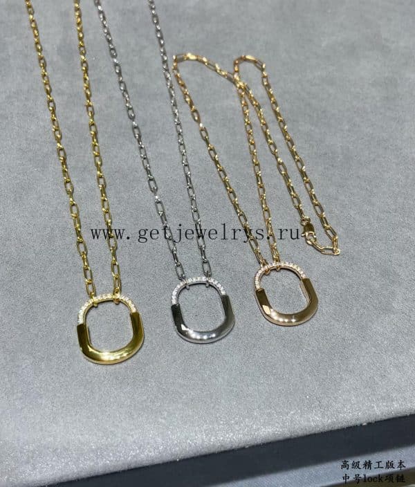 Tiffany Lock Pendant with Diamonds in Yellow Gold/Rose Gold/White Gold
