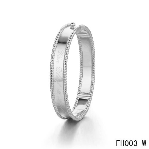 Cheap Van Cleef And Arpels Perlee Signature In White Gold Bracelet-Medium Model