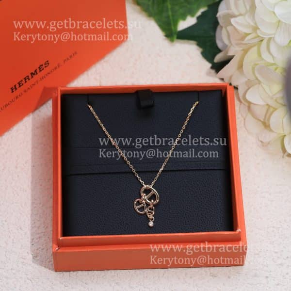 Best Hermes Trio Farandole Necklace With 1 Diamonds Rose Gold/Silver