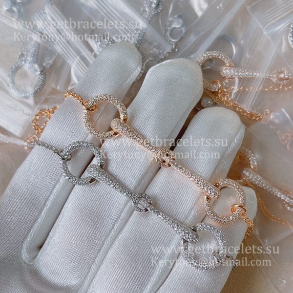 Hermes Filet D’Or Bracelet With 201 Diamonds Rose Gold/White Gold For Women UK Sale Online