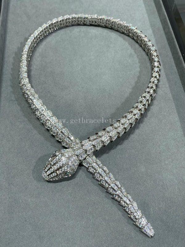 Serpenti Large Diamond Necklace White Gold with Diamonds