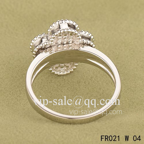 Cheap Van Cleef Vintage Alhambra Ring In White Gold With Carnelian