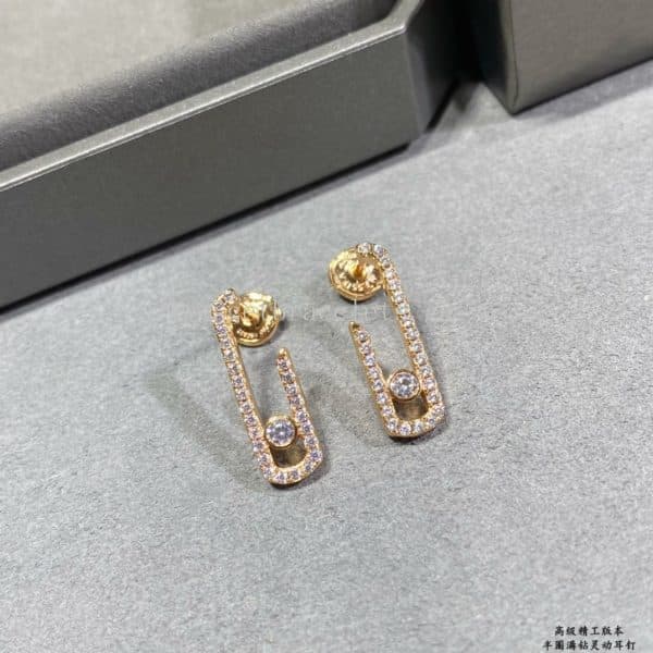 Messika Lucky Pave Diamond Earrings White Gold/Rose Gold