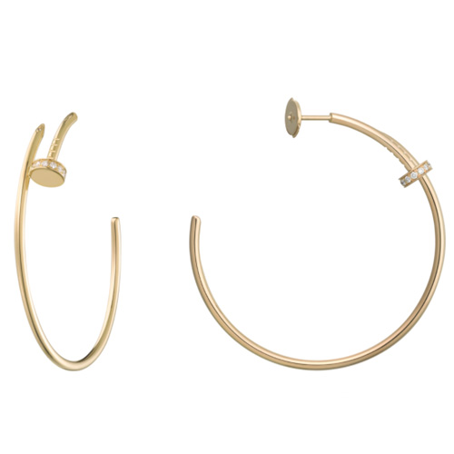 Replica Cartier Juste Un Clou Earring 18K Yellow Gold With 28 Diamonds B8301225