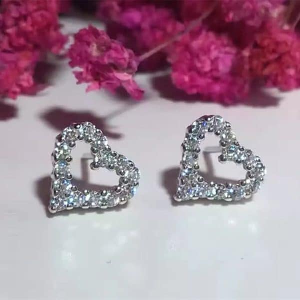 Tiffany & Co. Dupe Diamond Heart Stud Earrings Cheap Jewellery 61101268