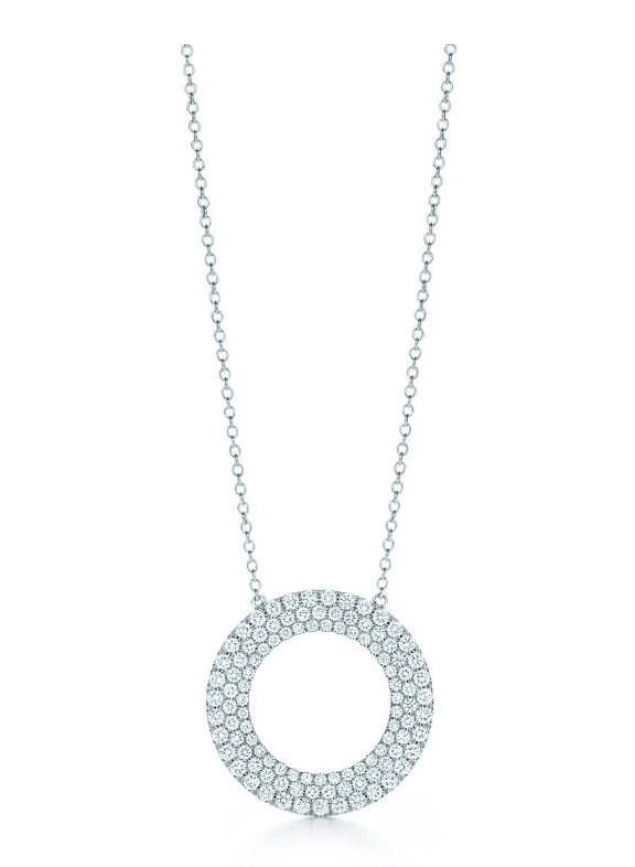 Replica Tiffany Metro Diamonds Three-row Circle Pendant Necklace Gift High-End Fine Womenl 26233151