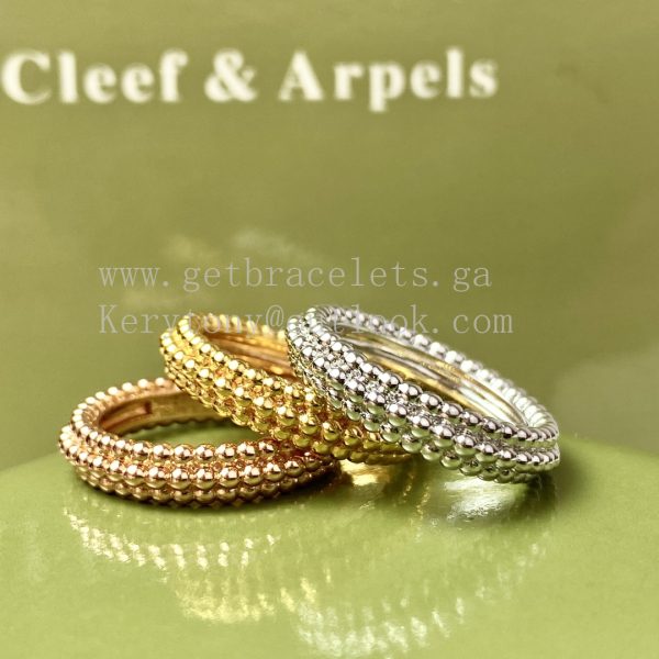 Van Cleef Arpels Perlee Pearls Ring 3 Rows Yellow Gold/Rose Gold/White Gold