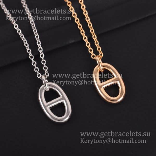 Superior Quality Hermes Chaine D’Ancre Necklace Rose Gold/Silver