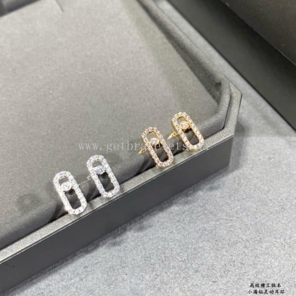 Messika Move Uno For Her Diamond Earrings Rose Gold/White Gold
