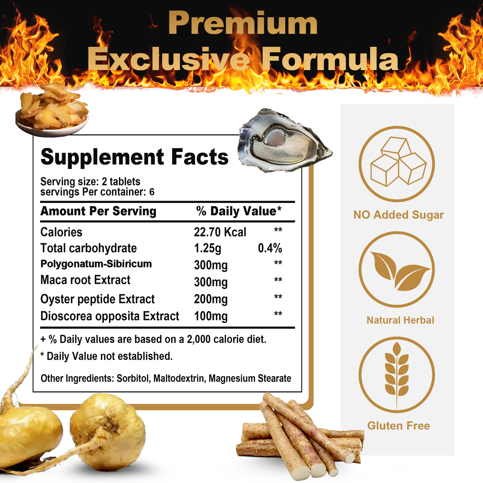 Polygonatum-Sibiricum Maca Oyster Extract Tablet Candy